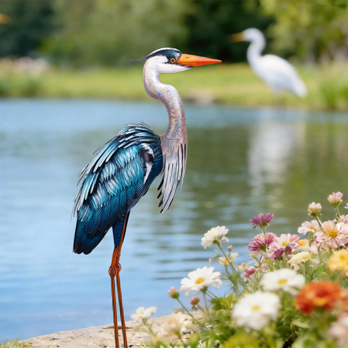 Outdoor heron statues garden - heron,